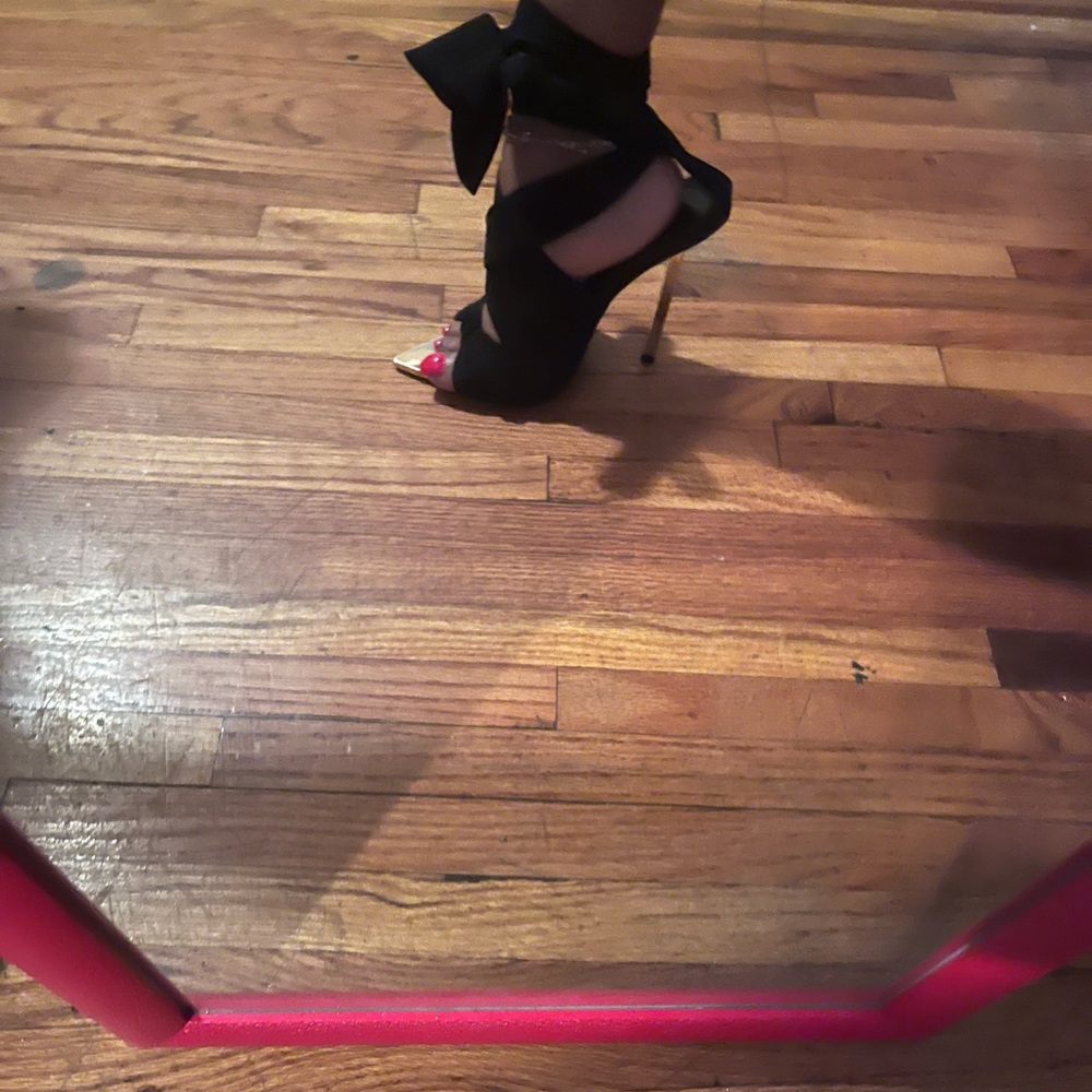 Black wrap around heel, never worn too big size 3 UK